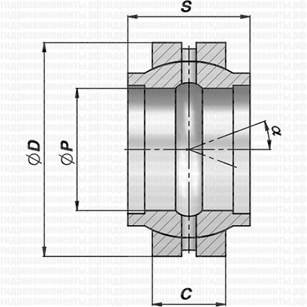 GE LO РАДИАЛЬНОЕ ШАРНИРНОЕ СОЕДИНЕНИЕ, ОБСЛУЖИВАЕМОЕ ДЛЯ ГИДРОЦИЛИНДРА